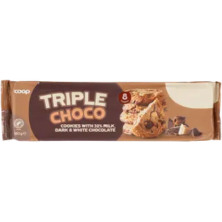 Coop küpsised piima-, tumeda ja valge šokolaadiga 180g