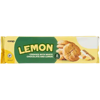 Coop küpsised valge šokolaadi ja sidruniga 150 g