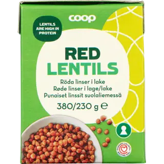 Coop punased läätsed soolvees 380/230g