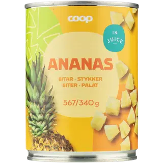 Coop ananass ananassimahlas 567/340g