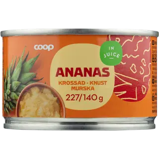Coop purustatud ananass anassimahlas 227/140gg