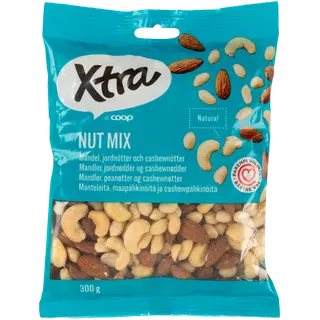 X-tra pähklitesegu mandlite ja india pähkl 300g