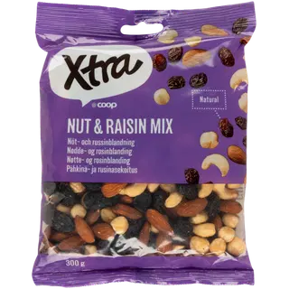 X-tra pähklisegu rosinatega 300g