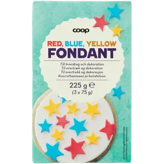 Coop punane, sinine, kollane suhkrumass 225g