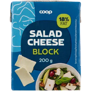 Coop salatijuust plokina, 18% rasva, 200g
