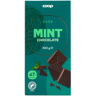 Coop tume šokolaad piparmündiga 100g