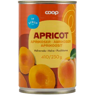 Coop aprikoosipoolikud suhkruga 410/226 g