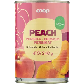 Coop poolitatud virsikud siirupis 410/240g