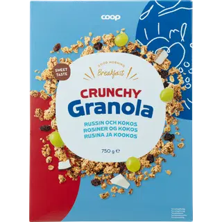 Coop magus granola rosinatega 7% ja kookosega 5% 750g