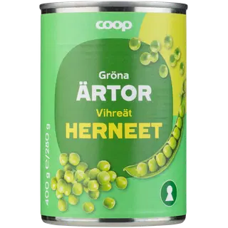 Coop rohelised herned soolves 400/280g