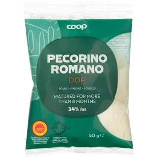Coop Pecorino Romano riivjuust KPN, 34% rasva, 50g