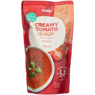 Coop tomatisupp mascarpone juustuga 1% 570ml