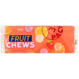 Coop Fruit Chews puuviljamaitset pastillid 3x38g