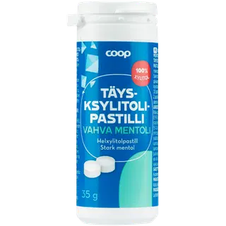Coop tugeva mentooli maitsega täis-ksülitoolipastillid, 35 g