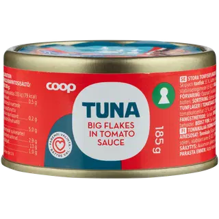 Coop suured tuunikalatükid tomatikastmes msc 185g