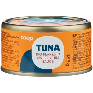 Coop suured tuunikalatükid magusas tšillikastmes msc 185g