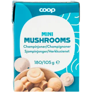 Coop väiksed šampinjonid soolvees 180/105g