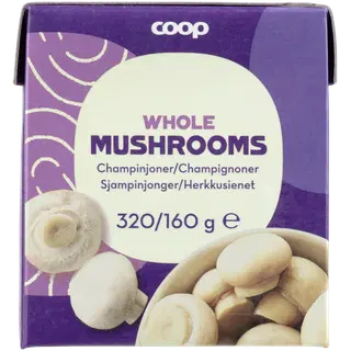 Coop terved šampinjonid soolvees 320/160g