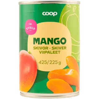 Coop mangoviilud suhkruleemes 425/225g