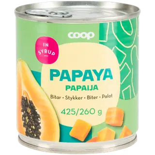 Coop papaiatükid suhkrusiirupis 425 g/260g