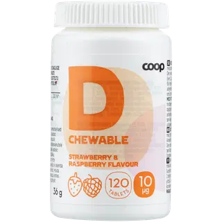 Coop D-vitamiin maasika-vaarika 10mcg 120tbl