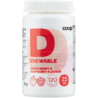 Coop D-vitamiin maasika-vaarika 25mcg 120tbl