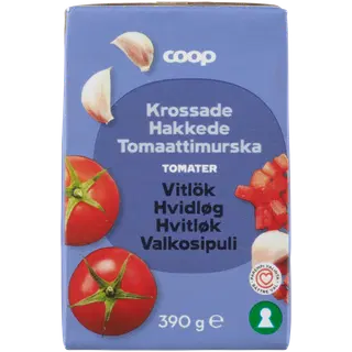 Coop hakitud tomatid küüslauguga 390g