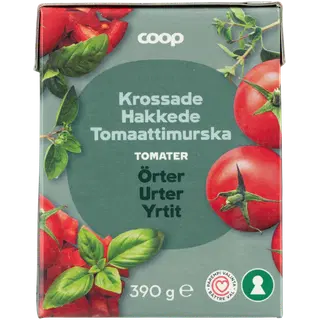 Coop hakitud tomatid basiiliku ja punega 390g