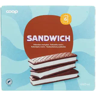 Coop Küpsisejäätis 6-pakk 360 g/660 ml