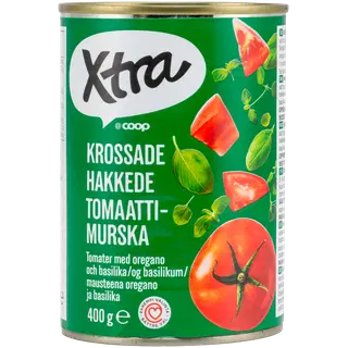 Xtra hakitud tomatid pune ja basiilikuga 400g
