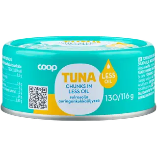 Coop tuunikalatükid väheses päevalilleõlis 130/116g