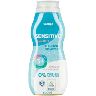 Nõudepesumasina geel Coop Sensitive allin1 600ml