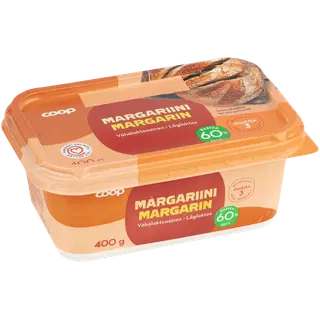 Coop vähendatud rasvasisaldusega margariin 60%, 400 g
