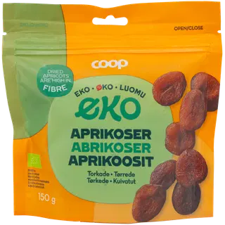 Coop kuivatatud aprikoosid, öko 150g