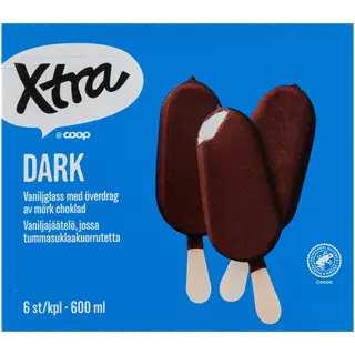 Xtra Vanillijäätis Tumedas Šokolaadis 6x100 ML