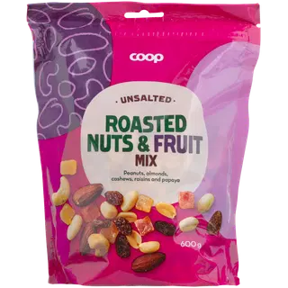 Coop pähkli- ja kuivatatud puuviljasegu, soolata, röstitud 600g