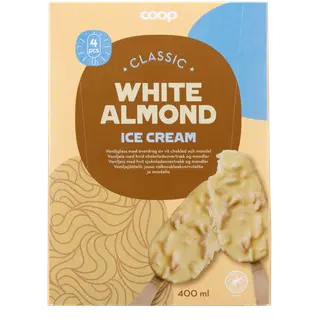 Coop Vanillijäätis White Almond 4x100 ml/268 g