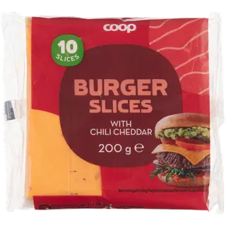 Coop Cheddar sulatatud juustuviilud tšilliga 16%, 200g