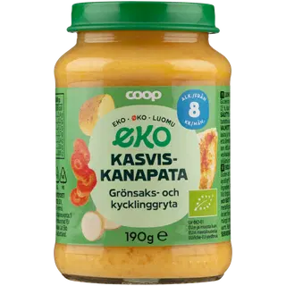Coop köögivilja-kanapüree 8 k, 190g