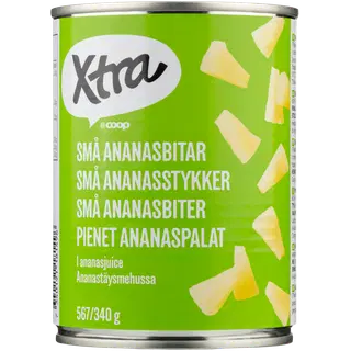 Xtra väikesed ananassitükid ananassimahlas 567/340g