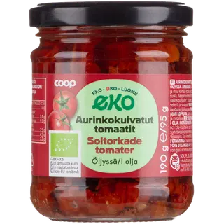 Coop päikesekuivatatud tomatid õlis 190/95g