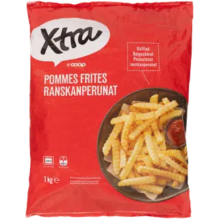 X-tra Külmutatud Eelküpsetatud Friikartulid sakilised 1 kg