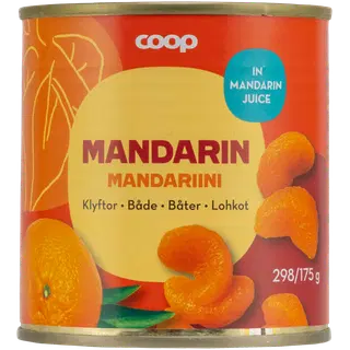 Coop mandariiniviilud mandariinimahlas 298/175g