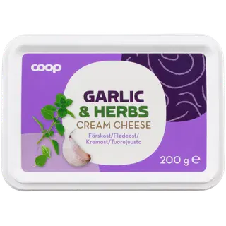 Coop toorjuust 16% küüslaugu ja maitseürtidega, 200G