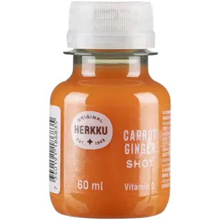 Herkku Porgandi-Ingveri shot + D-vitamiin 60 ml
