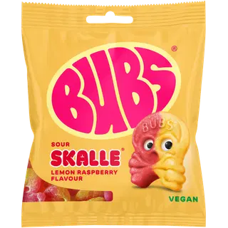 Bubs sidruni-vaarika koljukujulised hapud kummikommid 155g