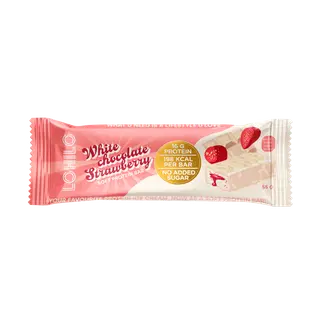 Pehme proteiinibatoon valge šokolaadi ja maasikatega 55g