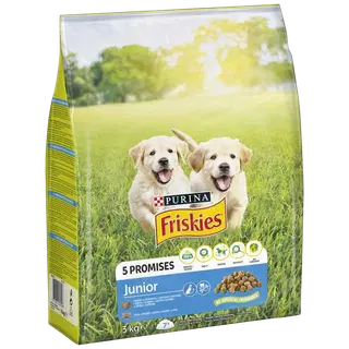 Friskies kuiv koeratoit Junior kana, köögiviljade ja piimaga 3kg