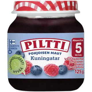 Piltti mustika-vaarika püree 125 g, alates 5-elukuust