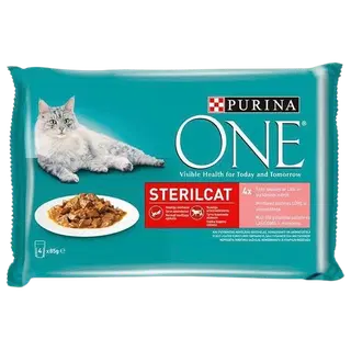 Kiisueine lõhega ONE STERILCAT 4x85g